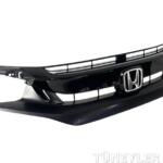 Honda Civic 2019-2021 Ön Panjur (SİYAH/PARK SENSÖR DELİKLİ/ ARMALI)