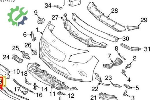 Mercedes-Benz S Serisi Tampon Izgara Çıtası 1768852300 çıkma parça