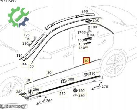 Mercedes-Benz E Serisi Kapı Çıtası 2126904782 çıkma parça