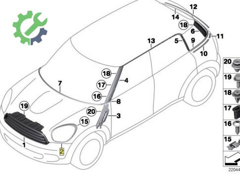 Mini Countryman Sis Farı Çerçevesi 51137388117 çıkma parça