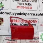 Skoda rapid sağ ön kapı kırmızı orijinal çikma 5ja831052c