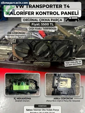 Volkswagen Transporter Kalorifer Kontrol Paneli çıkma parça