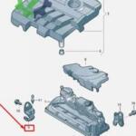 VW Volkswagen Golf Motor Görünüm Kapağı  Ön Braket Sağ 03L103390N