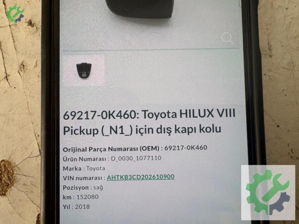 Toyota Hilux Kapı Kolu 692170K460 çıkma parça