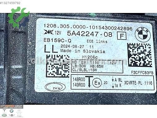 BMW 2 Serisi Sol Ön Far 5A42247 çıkma parça
