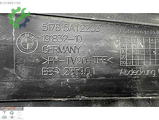 BMW 5 Serisi Panel Üst Plastiği 5A12203 çıkma parça