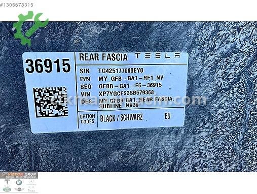 Tesla Model Y Arka Tampon çıkma parça