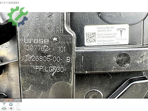 Tesla Model Y Kapı Camları 1987315-00-A çıkma parça