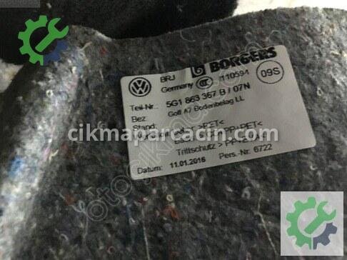 Volkswagen Golf Taban Halısı 5G1863367B çıkma parça