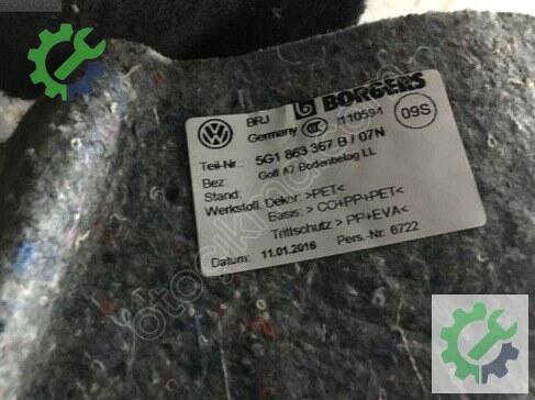 Volkswagen Golf Taban Halısı 5G1863367B çıkma parça