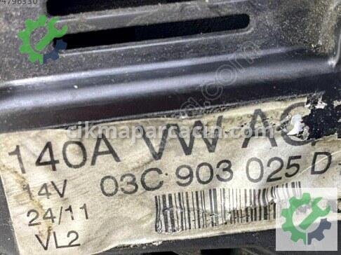 Volkswagen Passat Şarj Dinamosu 03C903025D çıkma parça