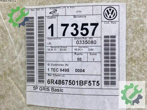 Volkswagen Polo Tavan Döşemesi 6R4867501BF çıkma parça