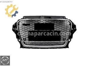 AUDI A3 8V 2012-2016 RS3 Quattro Yazılı Krom Siyah Ön Panjur