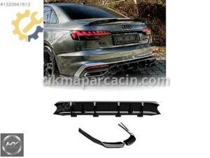 AUDI A4 B9 2019-24 S-Line Arka Tampon Difüzör Eki & Yan Flapları
