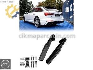 AUDI A6 S-Line / S6 C8 2019- Arka Tampon Yan Ek Flap Piano Black