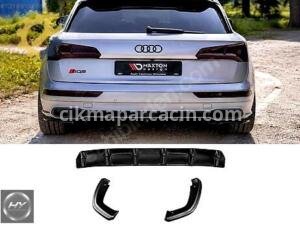 AUDI Q5 S-Line 17-20 Difüzör & Arka Köşe Flap Seti Piano Black