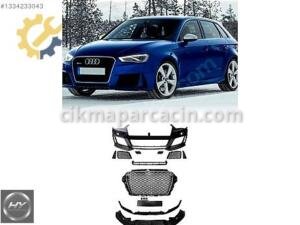 Audi A3 8V 13-16 Hatchback RS Ön Tampon Seti Krom Siyah Panjurlu