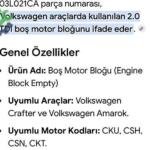 Volkswagen Transporter Blok çıkma parça - EMRE OTO YEDEK PARÇA İstanbul