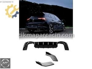 VW Golf 8.5 Facelift 2024+ Arka Difüzör Yan Flap Ek Piano Black