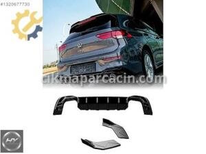 VW Golf 8 / Golf 8.5 Standart 2019+ Arka Difüzör ve Flap Seti